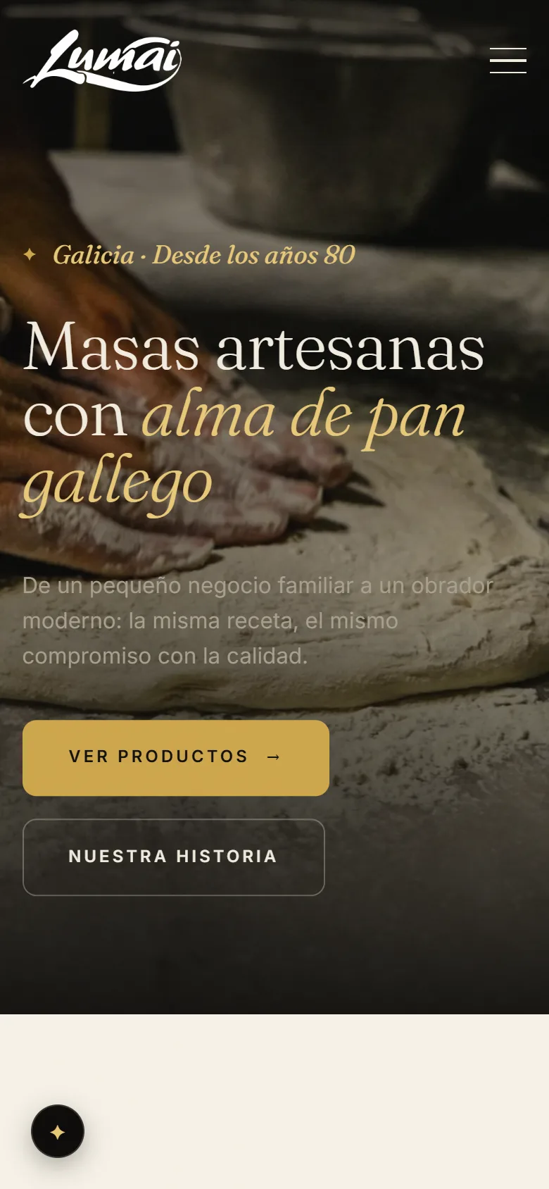 Web de A Cociña de Lumai en el móvil