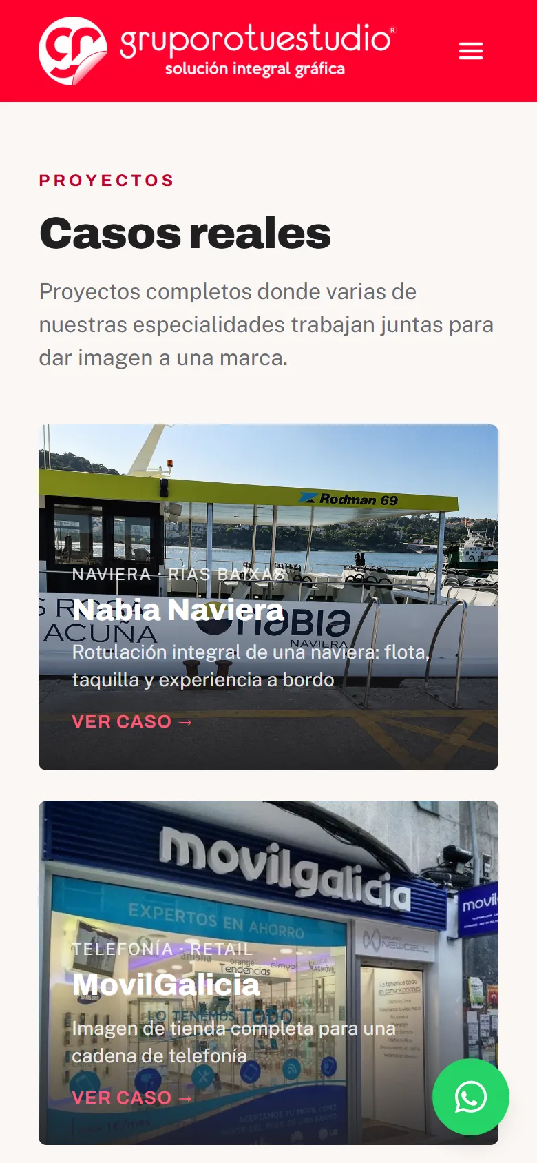 Proyectos de Grupo Rotuestudio en el móvil