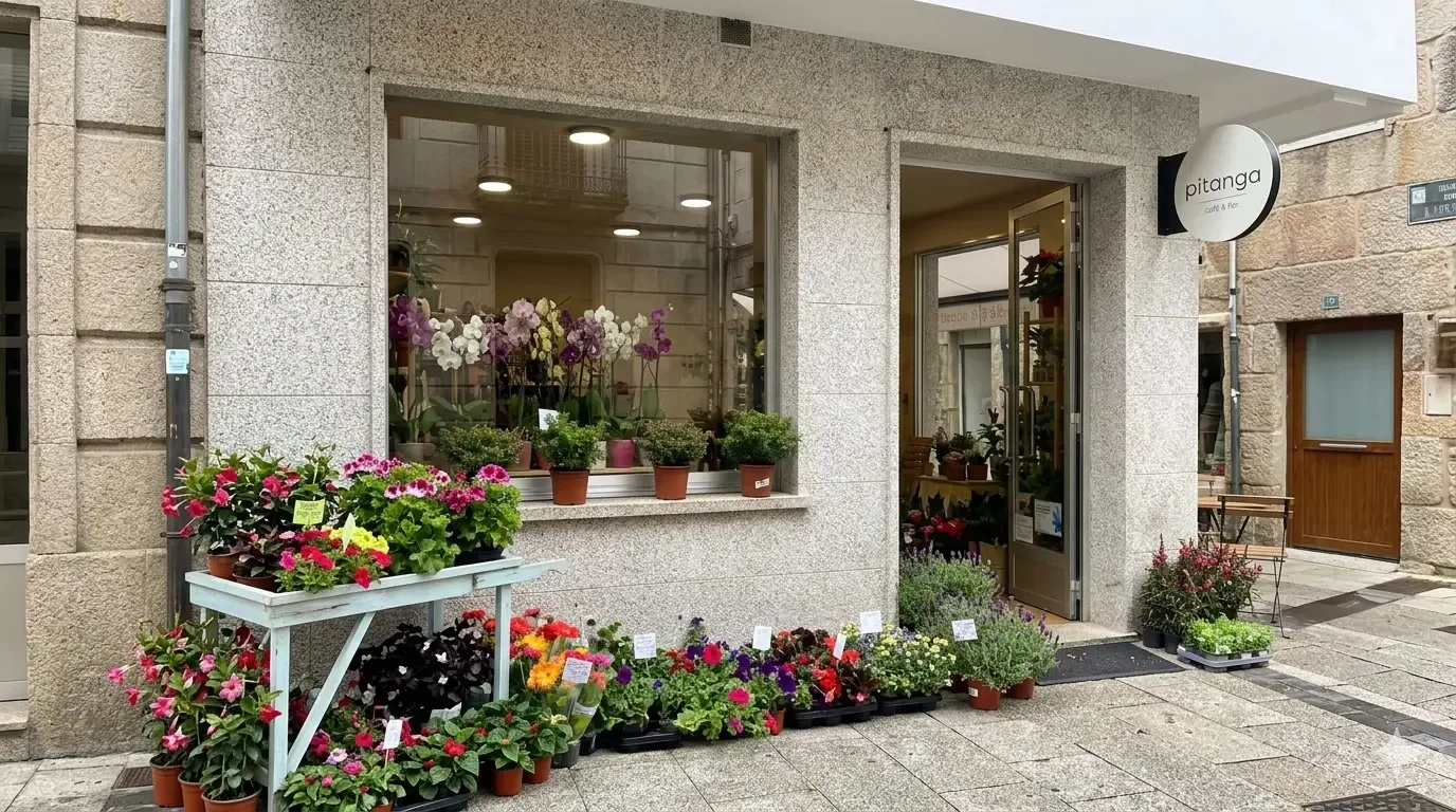 Fachada de Pitanga Café & flor, en Cangas