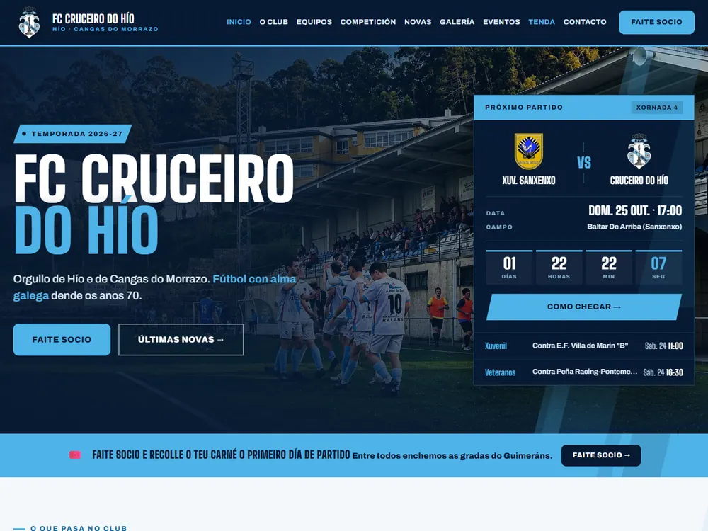 Portada de fccruceirodohio.es